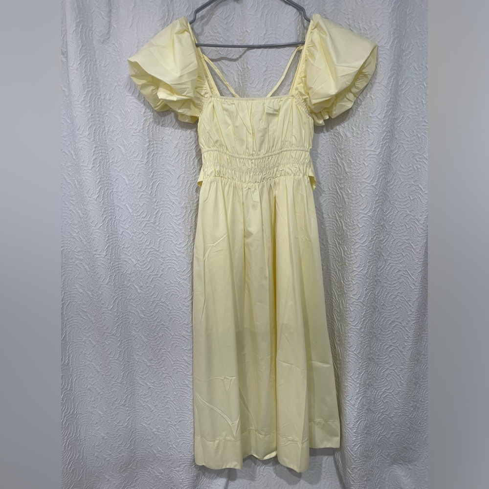NWT Selfie Leslie Puffed Sleeve Midi Dress size M - Picture 4 of 5